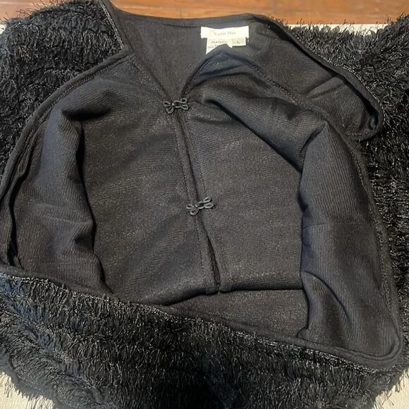 Sophie‎ Max Sweater Cardigan Semi-Sheer Long Sleeve Black Women's Size Large - Picture 6 of 7